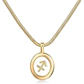 PAVOI 14K Gold Plated Unique Floating Astrology Pendant Necklace for Women - Horoscope Charm Necklace - Dainty Zodiac Gifts