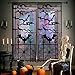 OurWarm 2pcs Black Lace Halloween Window Curtains, Spider Web Bats Door Curtain Panel Decor for Spooky Halloween Holiday Party Decoration, 40 x 84 Inch