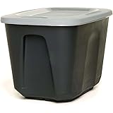 HOMZ Standard Storage Container, Silver Lid, 4 Pack, Black