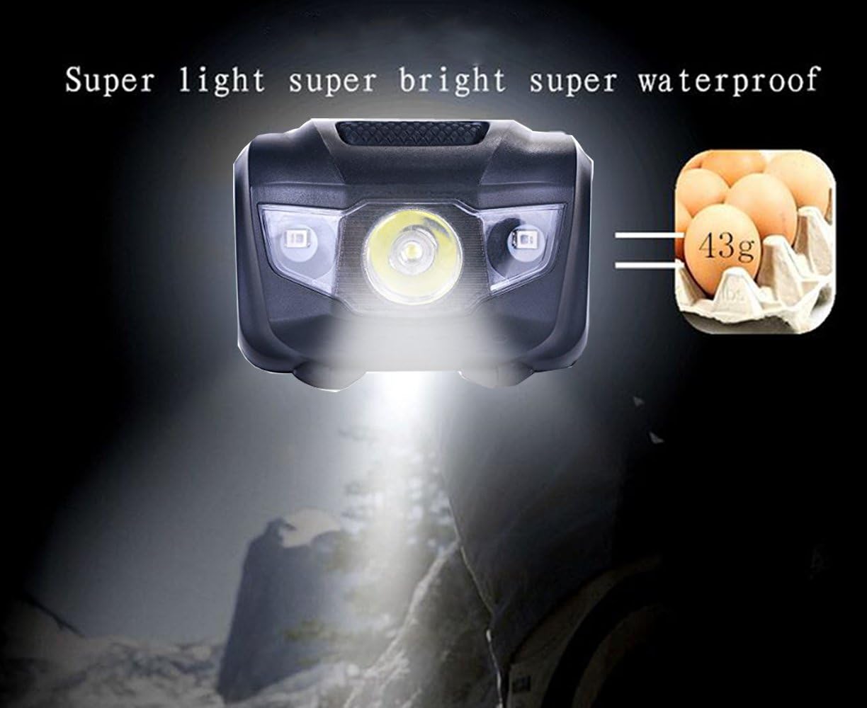 HappyOrange 3-Pack Waterproof LED Headlamp (White and Red Lights), 4 Light Modes Lightweight Headlight for Running, Hiking, Hunting, Fishing, Camping: Sports & Outdoors