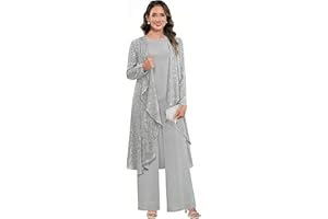 3 Pieces Mother of The Bride Pant Suits for Wedding Plus Size Formal Evening Outfit Wedding Guest Pantsuits