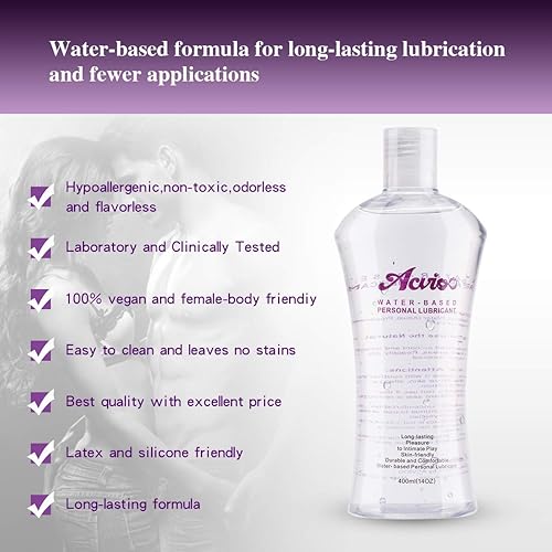 Acvioo Personal Lubricant for Sex, Long Lasting Super Slick Natural Water  Based Lube for Men, Women and Couples, 14Fl oz in Saudi Arabia