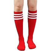 Bestjybt Womens Stripes Knee High Tube Socks Casual Athletic Socks Sport Socks
