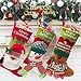CHFUN Christmas Stockings,20'' Set of 3 Classic Plush 3D Santa Snowman Reindeer Large Xmas Stocking Kits Party Decoration