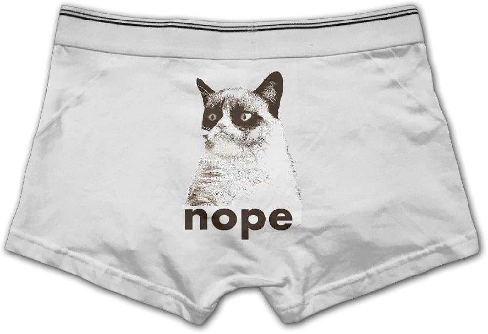 Men's Stretch Underwear Boxer Brief Nope Grumpy Cat Art Amazon.ca