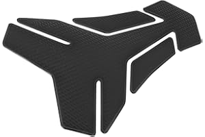 Motoforti Motorcycle Gas Oil Fuel Tank Protector PVC Rubber Pad Emblem Badge Sticker Black Protector Decal Long-Lasting