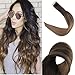 Full Shine Tape in Extensions Color 1B/27/1B Black with Blonde Human Hair Extensions Tape Ins 18 Inch Ombre Remy Extensions 20PCS Seamless Tape Hair Extensions Real Human Hair 50g for Party