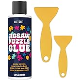 Jigsaw Puzzle Glue Clear, 200ML Puzzle Frame Kit for Adults with Applicators, Easily Preserves Finished Puzzles, Non-Toxic, Q