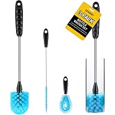 Bottle Brush Cleaner Kit, Water Bottle Washer &amp; Cup Scrubber Brush Set | Bottle Cleaning Brush Set with Straw, Glass Water Bottle Washer and Cup Scrubber Kit for All Bottles