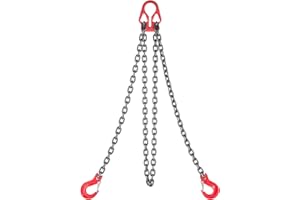 VEVOR Chain Sling, 5/16 in x 10 ft Lifting Chains with 2 Leg Grab Hooks, Heavy Duty G80 Alloy Steel Lifting Sling, 7000LBS Ca