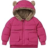 TUONROAD Baby Girls Coats for 6 Months-5 Years Toddlers Boy Winter Jacket Warm Bear Hooded Outdoor Coats Size 5