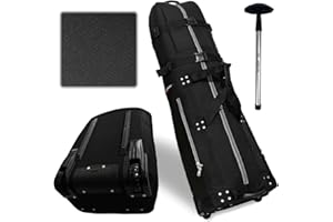 CaddyDaddy First Class Military Grade Ballistic Nylon Travel Cover with EVA Dense Foam Top Padding 2 Year Full Replacement Coverage Self Standing Base XL Wheels Case for Transporting Clubs on Airlines