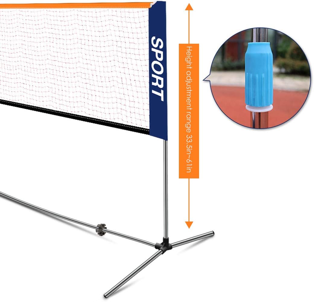 Mayhawk Badminton Net Set Net for Tennis, Easy Setup Nylon Sports Net with Stainless Steel Poles-for Indoor or Outdoor Courts, Beach, Driveways (17ft) : Sports & Outdoors