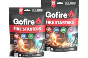 GoFire Fire Starters, Waterproof, Non Toxic, Packable Fire Starter! Perfect for Wood Stove. Firestarters for Wood Burning. (1