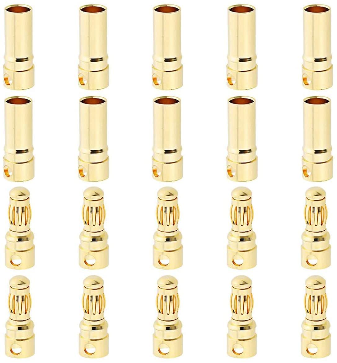 YUNIQUE UK 10 Pairs of 6 mm Banana Connectors for RC Lipo Model Batteries