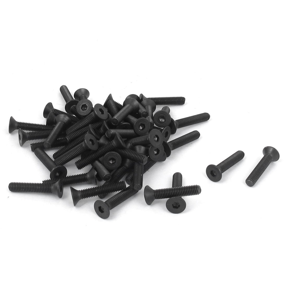 Sourcingmap M3 x 16mm Metric Hex Socket Countersunk Head Screw Bolts Black 50PCS