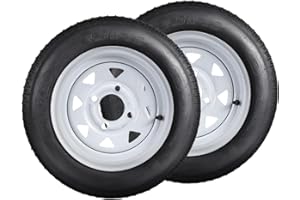 MERXENG 2 Pack 4.80-12 4.80x12 480-12 4.80-12 Trailer Tires with 12'' Rims, 4 Lug on 4'', Load Range C 6PR