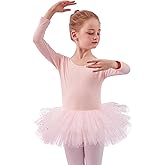 MdnMd Short Sleeve Glitter Dance Ballet Tutu Leotard Ballerina Outfit for Girls Toddler