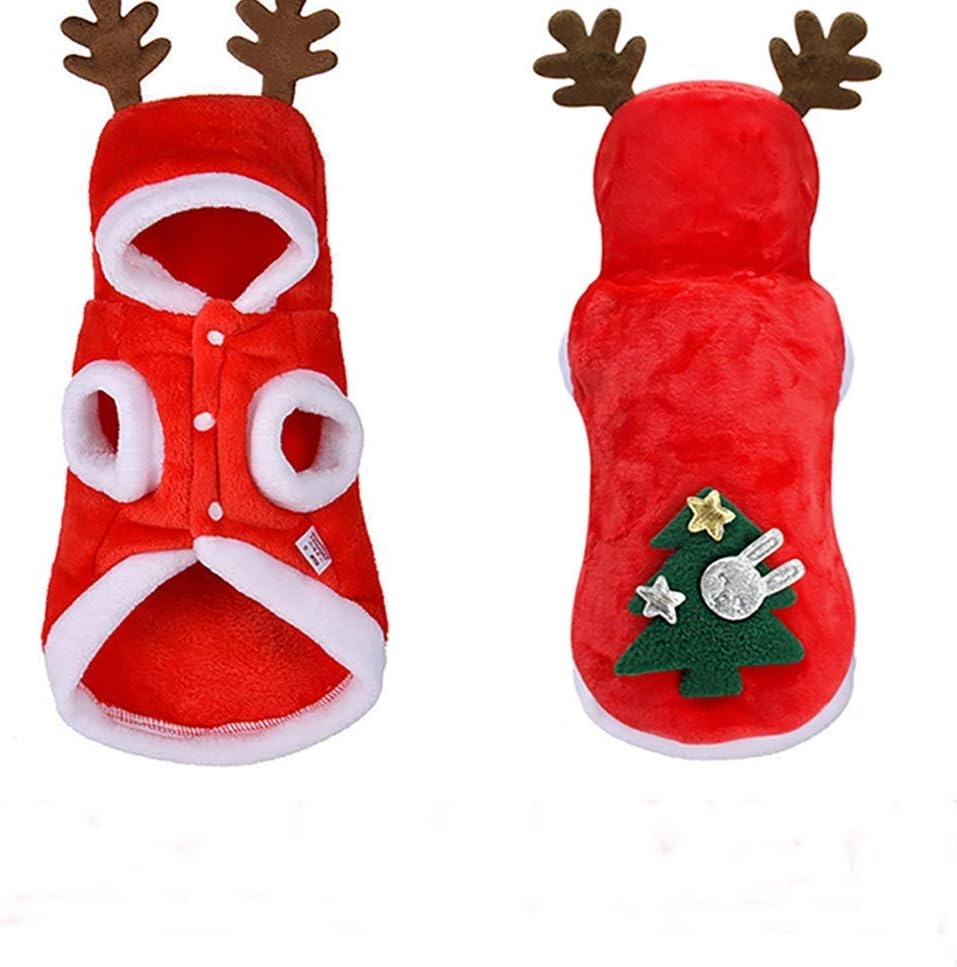 JIMACRO Dog Christmas Clothes Pet Santa Suit Cute Reindeer Dog Costume Cat Costume Warm Winter Coat for Pet - Image 5