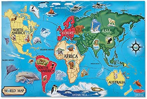 Melissa \u0026 Doug World Map Jumbo Jigsaw 