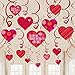 44PCS Valentine’s Day Decorations Set - Valentines Hanging Swirls Heart Garland String Photo Booth Props Rose Petals Wedding Anniversary Proposal Party Decor