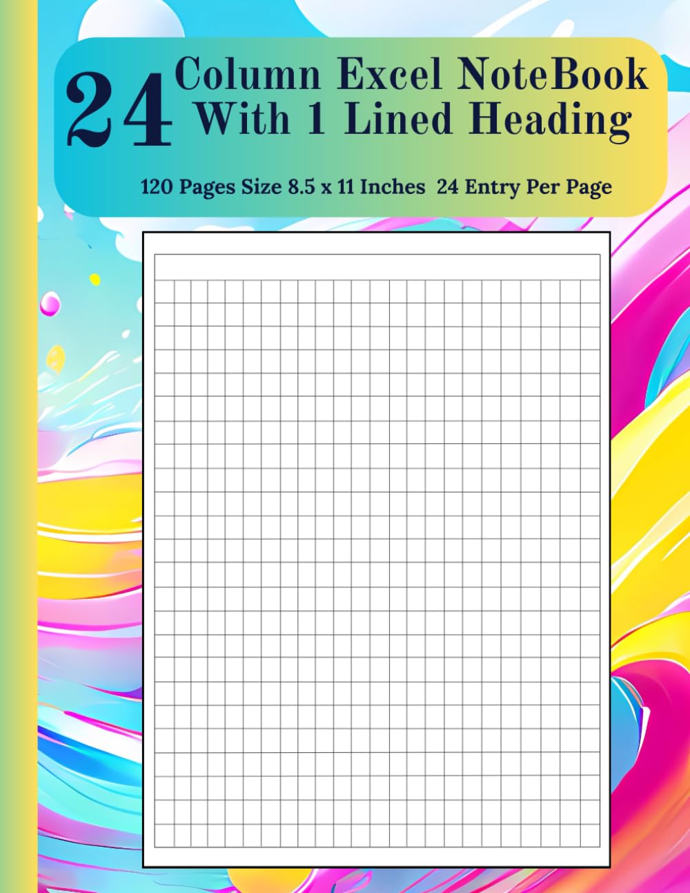 Mua 24 Column Excel NoteBook With One Lined Heading: Blank Column Chart ...