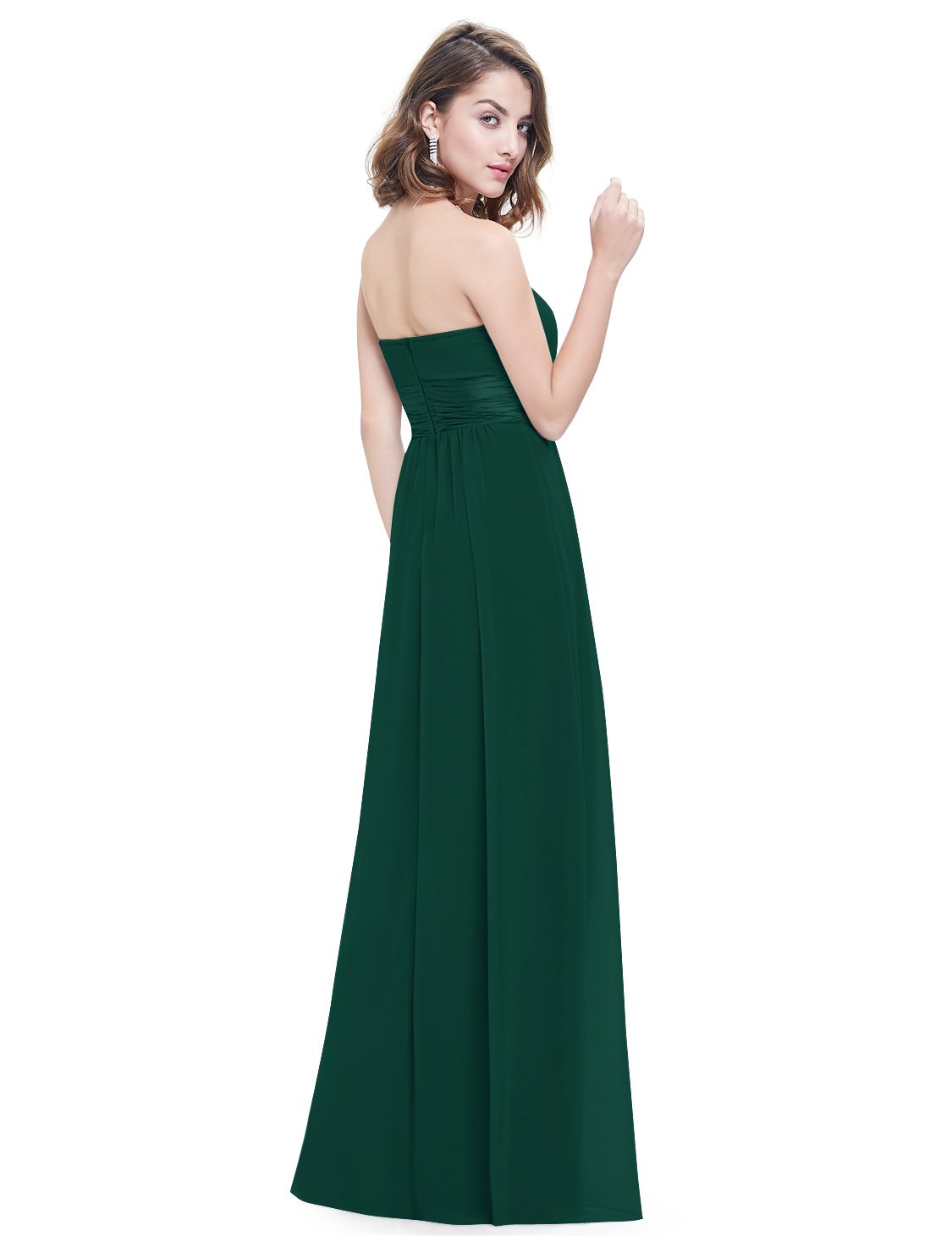 EverPretty Women's Strapless Ruched Bust Chiffon Long Sexy Evening