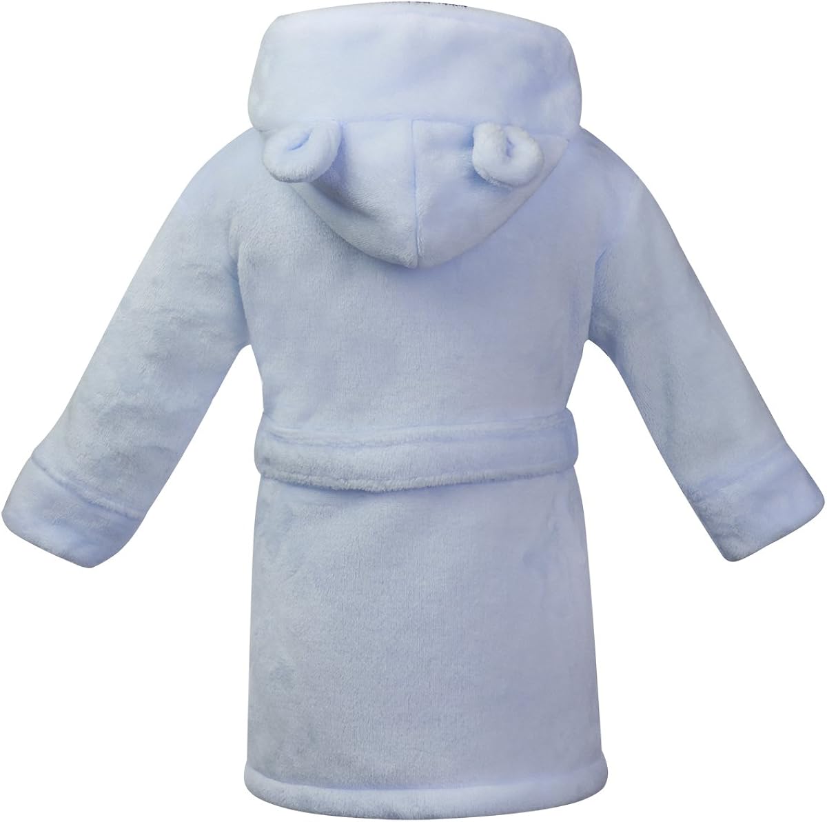 Baby Boys & Girls Unisex Dressing Gown (Ages 6-24 Months) Soft Plush Flannel Fleece Hooded Bath Robe Blue: Clothing