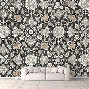 Wall Murals for Bedroom Traditional Flower Pattern Removable Wallpaper Peel and Stick Wall Stickers - 66x96 inches