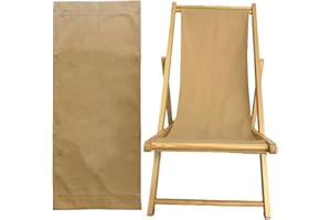 TBACW Chair Replacement Canvas, Beige, 47.24x17.32in, 220lbs Capacity-Only Cloth for Patio Lounge Beach Reclining Sling Chair