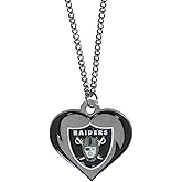 Siskiyou Sports NFL Las Vegas Raiders Heart Necklace, Team Colors, One Size