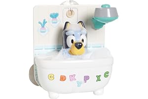 TOMY Toomies Shower & Scrub Bluey - Create Your Own Bubbles - Includes Rinsing Showerhead and Removable Bluey Toy - Interactive Bath Toys - Ages 18 Months and Up