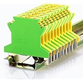 10Pcs USLKG2.5N DIN Rail Mounted Ground Circuit Connection Terminal Block Screw Clamp 690V 34A