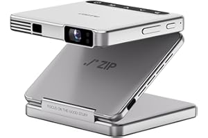 Aurzen ZIP Tri-Fold Truly Portable DLP Projector, Pocket Size, Zero-Lag Focus, One-Click Screen Mirroring, Full-Screen Mode, 