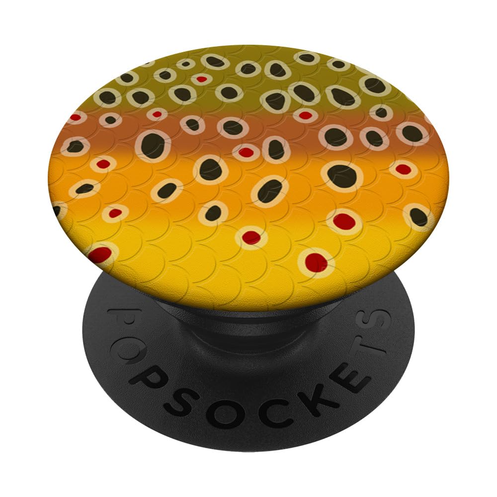 Brown Trout Pattern Fish Art Trout Fishing Fly Fishing Gift PopSockets Adhesive PopGrip