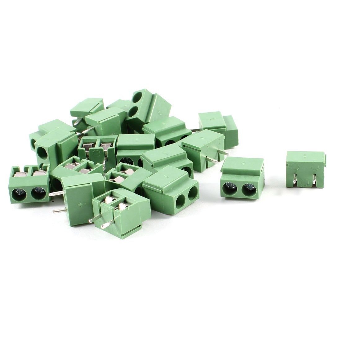sourcing map 20Pcs 2 Pole 5mm Pitch PCB Mount Screw Terminal Block 8A 250V