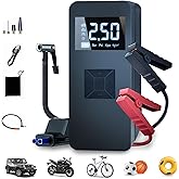 Tire Inflator Portable Air Compressor with Digitally Display Pressure Gauge 20000mA, Car Air Compressor Pump with Jump Starter 150PSI, 14.8 V Car Battery Jump Starter Portable