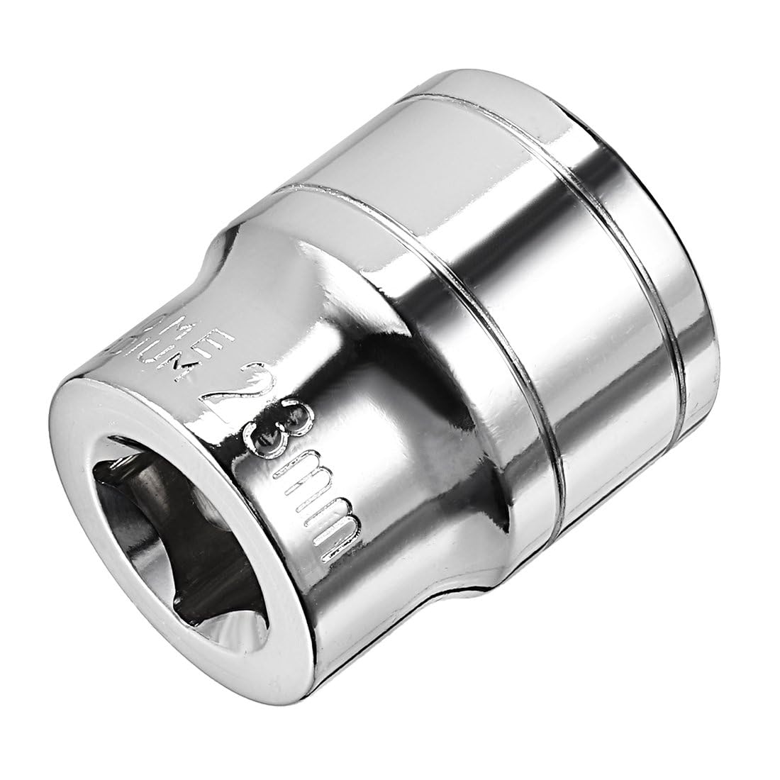 TOP-VIGOR 1/2-Inch Drive 23mm 6-Point Shallow Socket, Metric, Cr-V Drive Socket for Auto Repairing and Household