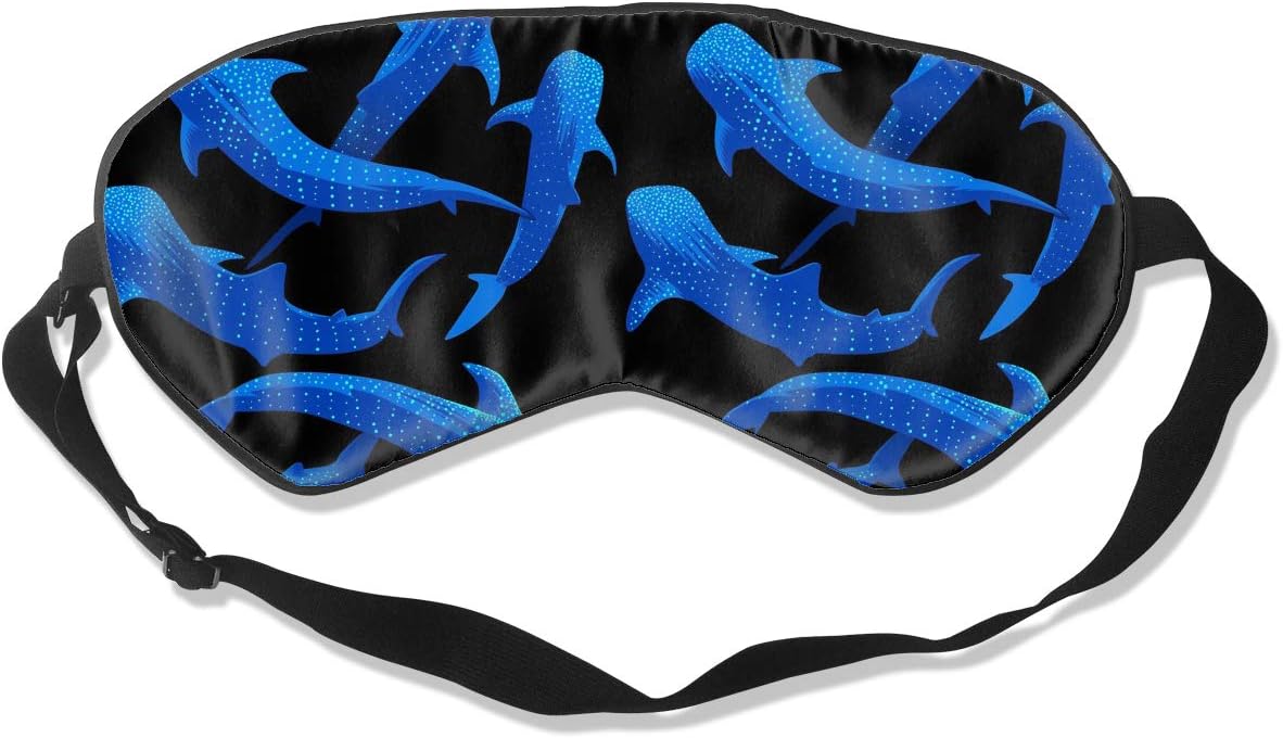 O-X_X-O Shark Whale Eye Masks Sleep Mask 100% Double-Sided Silk Super-Smooth Eye Mask Ultra-Soft Adjustable Eyeshade for Men Women Boys Girls