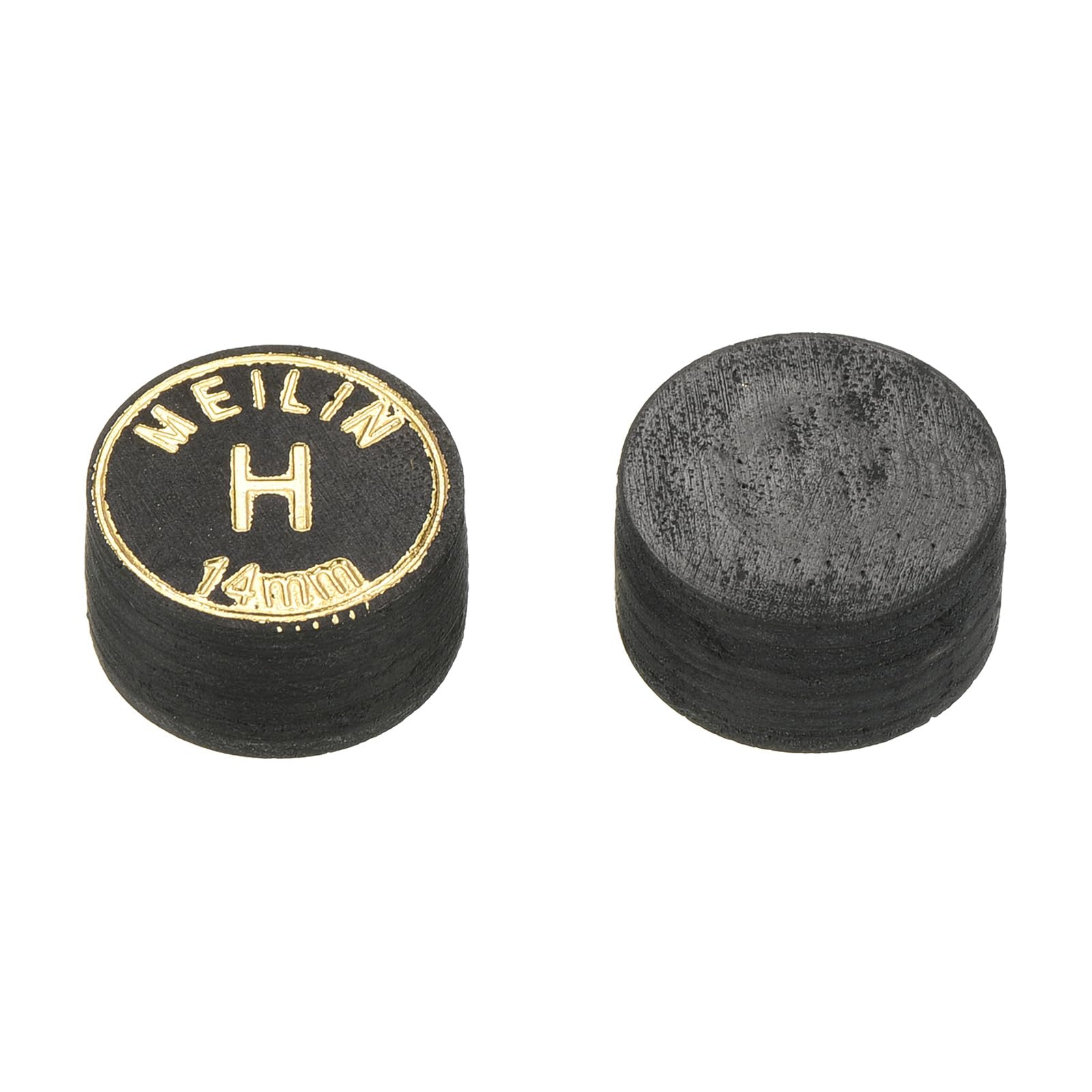 M METERXITY 2 Pack Pool Cue Tips - Laminated Billiard Cue Tips, Hard Multiple Layer Faux Leather, Apply to Pool Cues/Snooker (14mm Dia, Black) — image 1