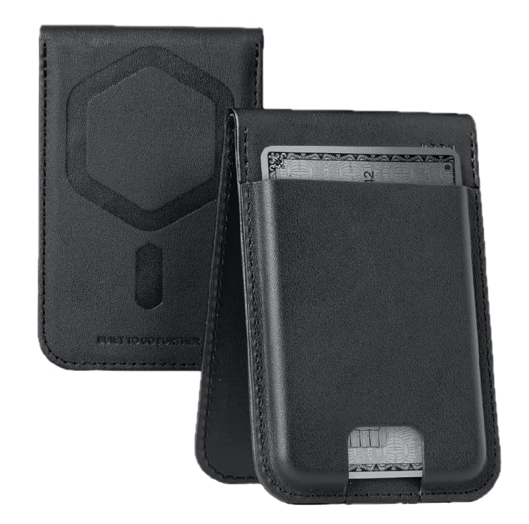 URBAN ARMOUR GEAR UAG Cartera delgada de piel sintética vegana negra con soporte para 5 tarjetas, cartera magnética Metropolis compatible con MagSafe para iPhone, Galaxy