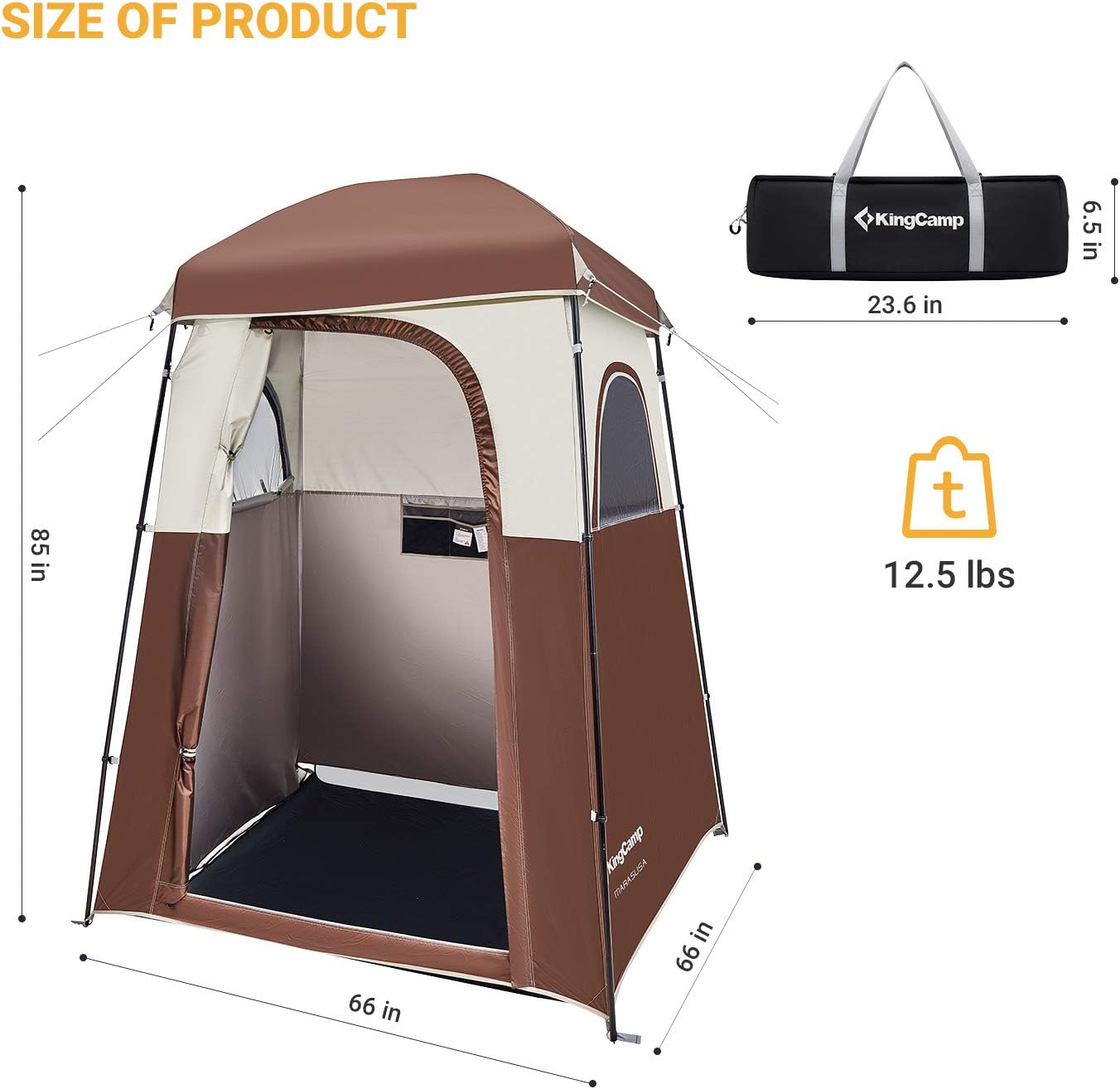 KingCamp Outdoor or Indoor Camping Dressing Changing Room Tent Shower Privacy Shelter Tent (Coffee): Sports & Outdoors