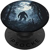 Aesthetic Bigfoot Forest Sasquatch Moonlit Silhouette PopSockets Adhesive PopGrip