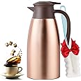 68oz Coffee Carafe Airpot Insulated Coffee Thermos Urn Stainless Steel Vacuum Thermal Pot Flask for Coffee, Hot Water, Tea, Hot Beverage - Keep 12 Hours Hot, 24 Hours Cold -Gold