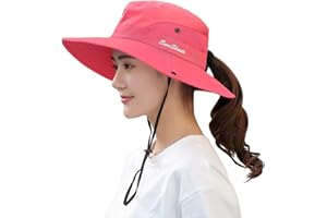 DUKARS UPF 50+ Wide Brim Sun Hat Waterproof UV Protection Bucket Boonie Hat for Women