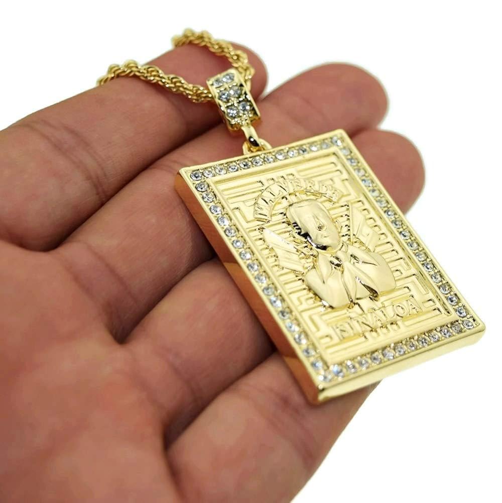 14K Gold Plated Jesus Malverde Chain 
