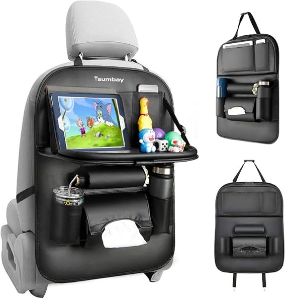 Tsumbay Car Organizer, 8 Pockets Car Seat Organizer PU Leather Seat