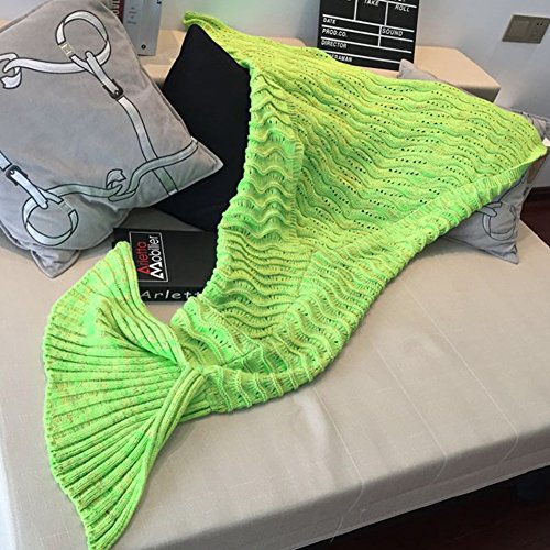 Mermaid Tail Blanket Crochet and Handmade For Kids Adult Wave Mermaid