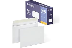 Columbian A9 Envelopes with Self Seal Closure, 5-3/4 x 8-3/4 Inches, 24 lb. White, For Greeting Cards, Photos, and Invitations, 100 per Box (1009562)