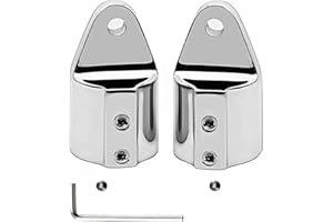 REDSNAKE Marine Pair 316SS Heavy Duty Bimini Top Cap External Eye End Boat Fittings with Two Screws Hardware Fits 7/8" or 1" OD Round Tube